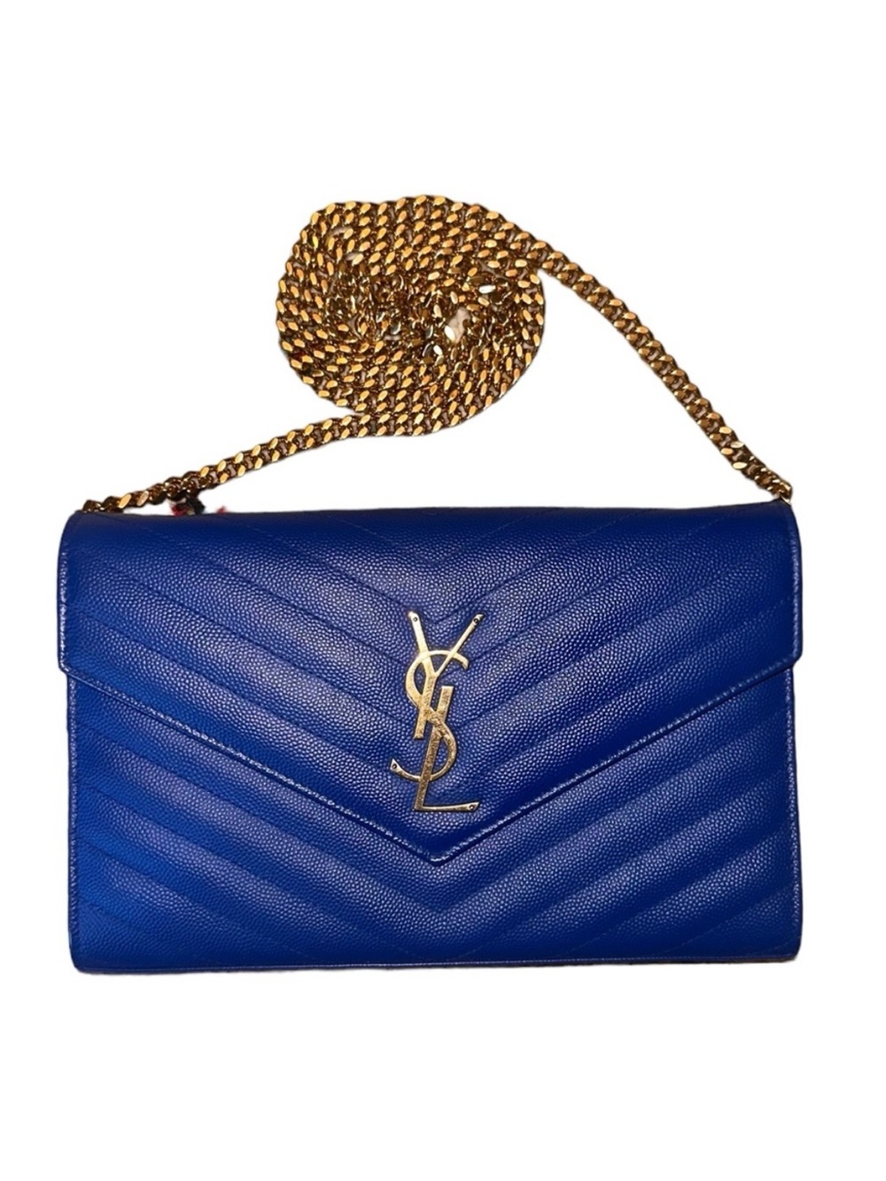Saint Laurent YSL Envelope Crossbody Bag Electric Blue - Picture 3 of 12